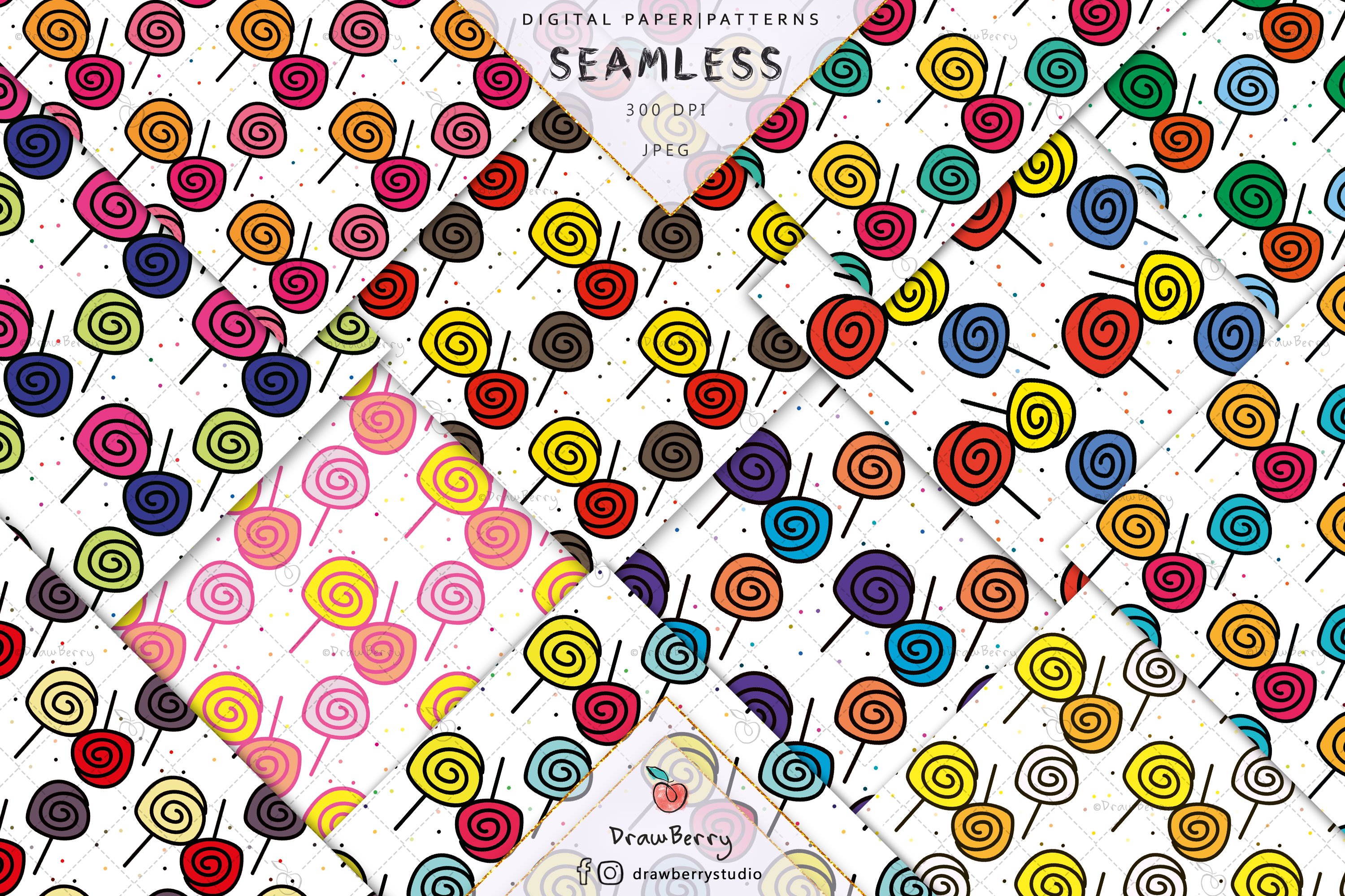 Cute Lollipop Candy Patterns DP092 cover image.