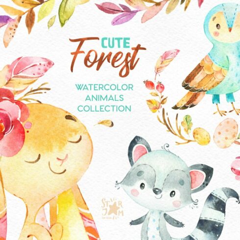Cute Forest. Collection of animals cover image.