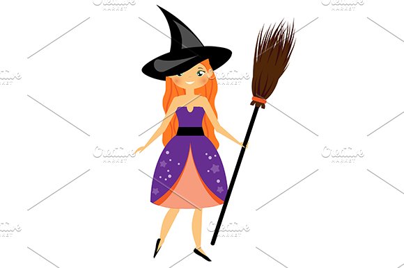 Girl in witch halloween costume cover image.