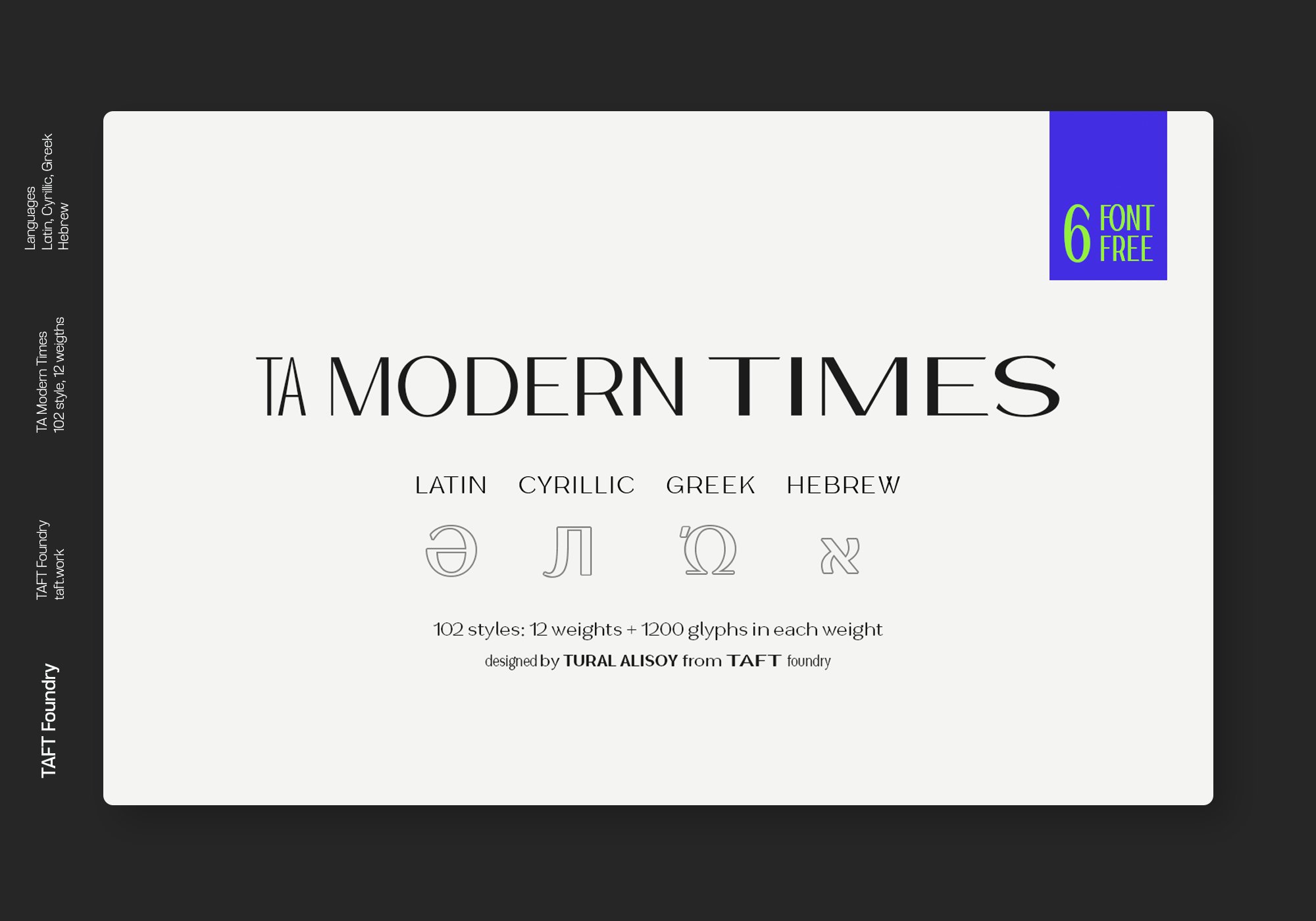 TA Modern Times Typeface cover image.