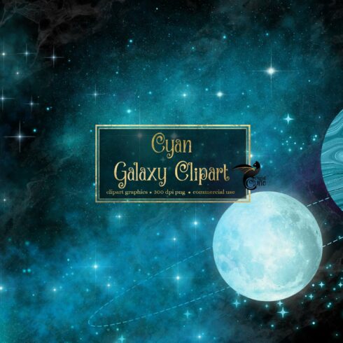 Cyan Galaxy Clip Art cover image.