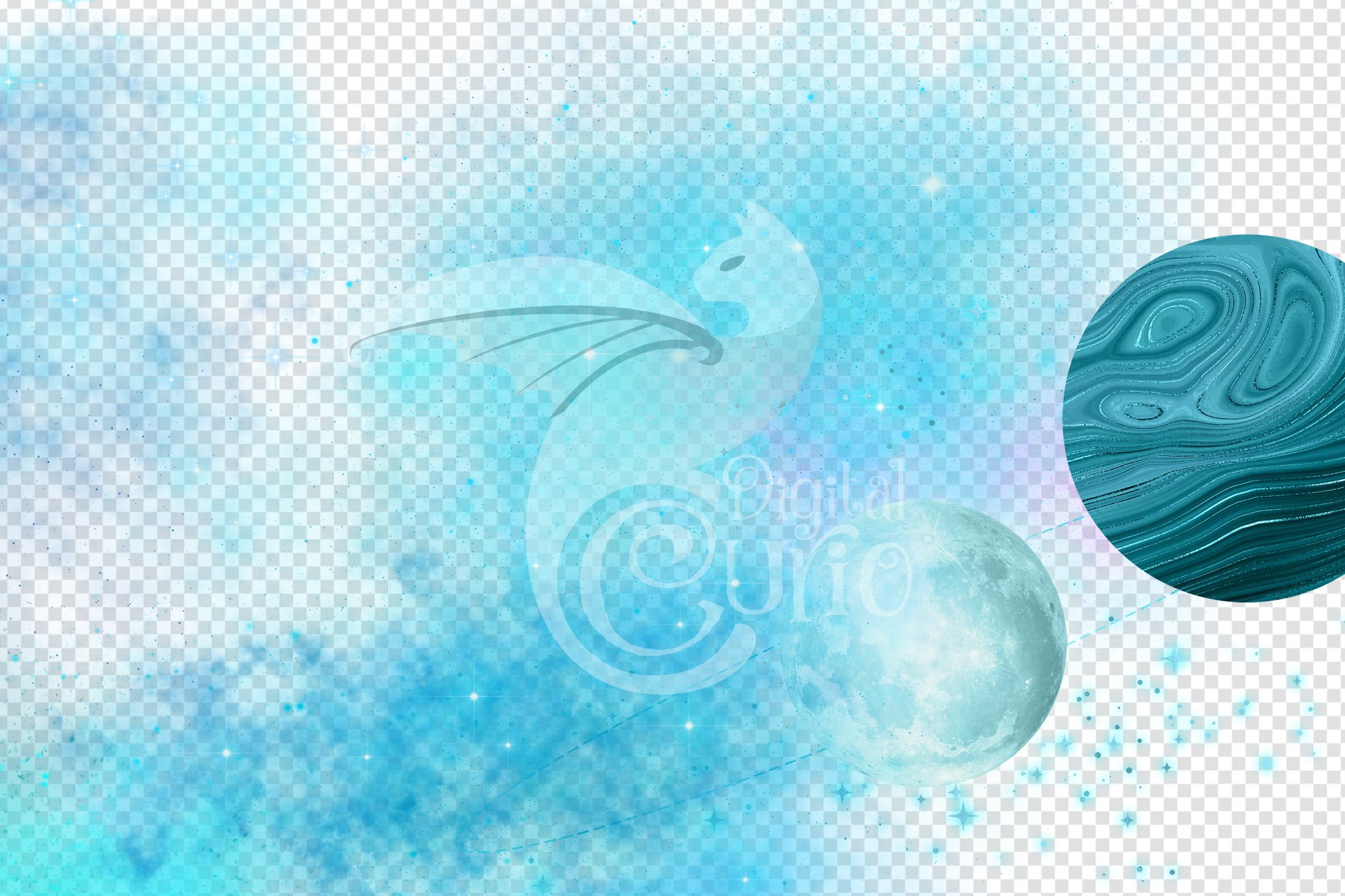 cyan galaxy clipart preview 3 71