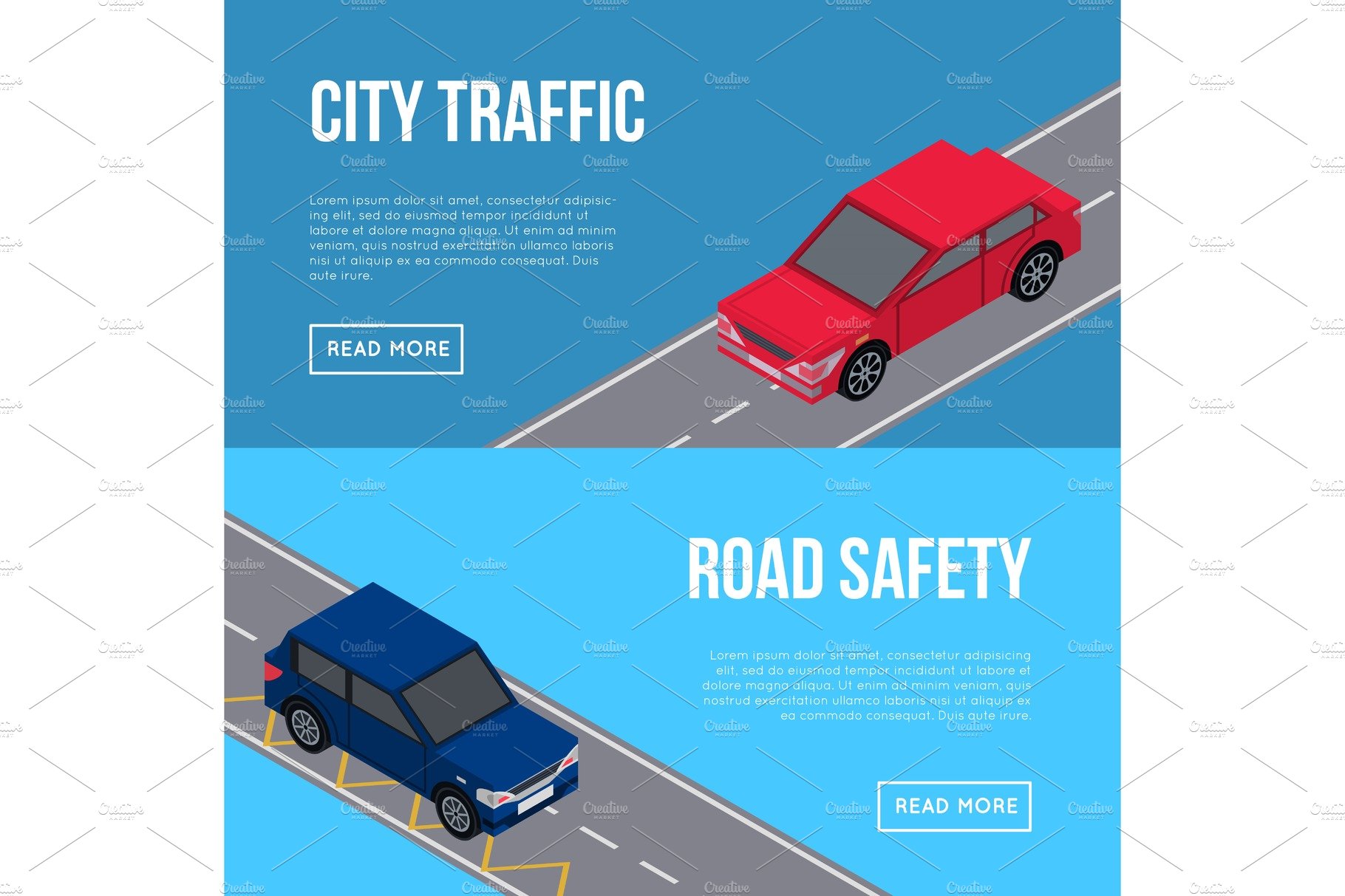 City traffic flyers with cars in road cover image.