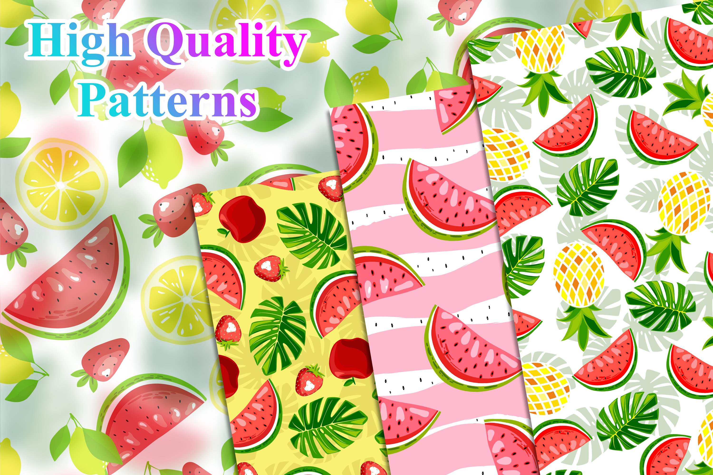 Watermelon seamless pattern preview image.