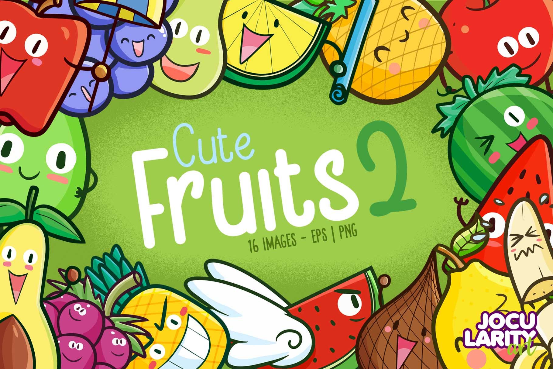 Cute Fruits Cartoon Characters #2 cover image.