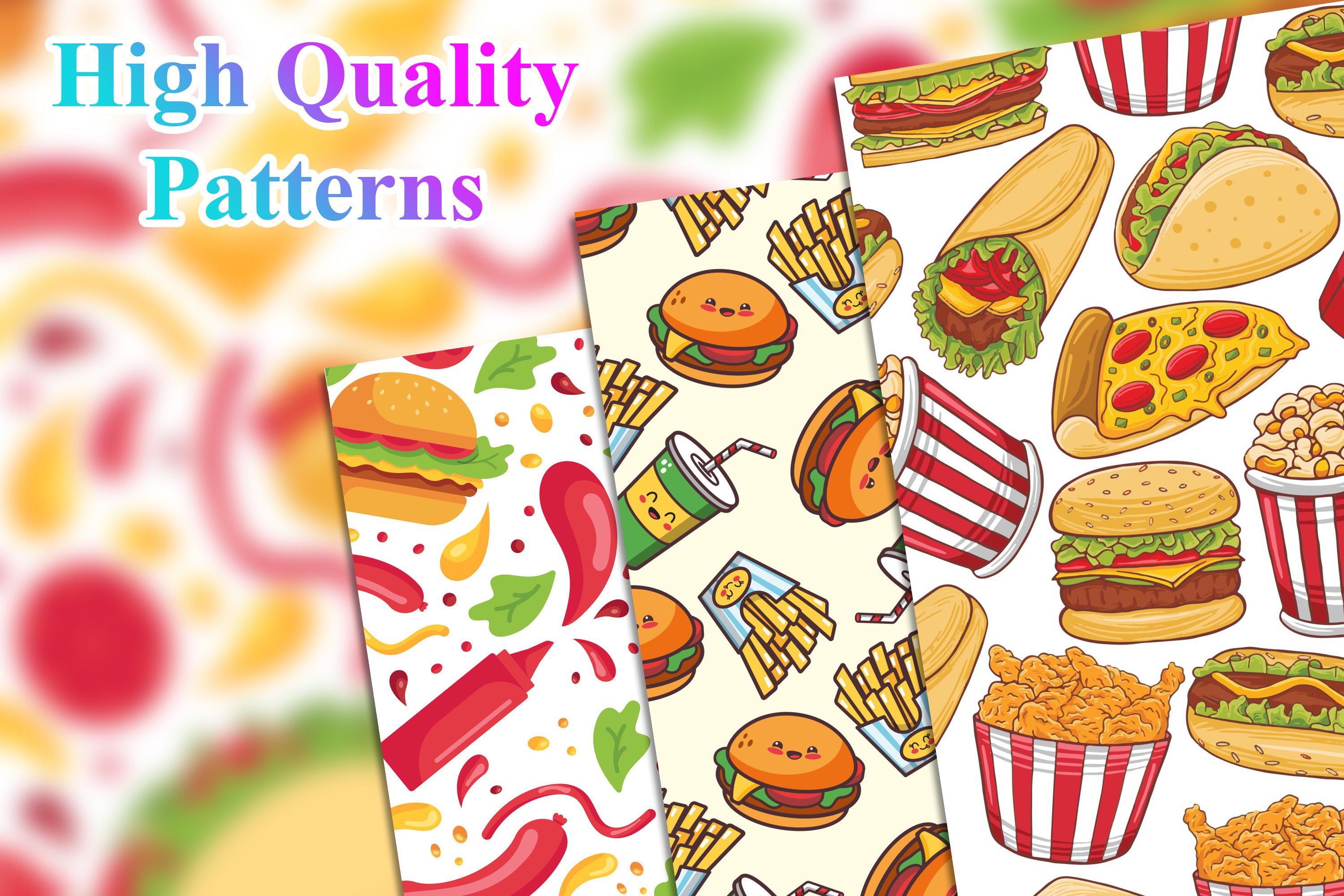 Fast Food Seamless Pattern preview image.