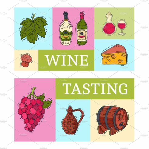 Wine taste club banner vector cover image.