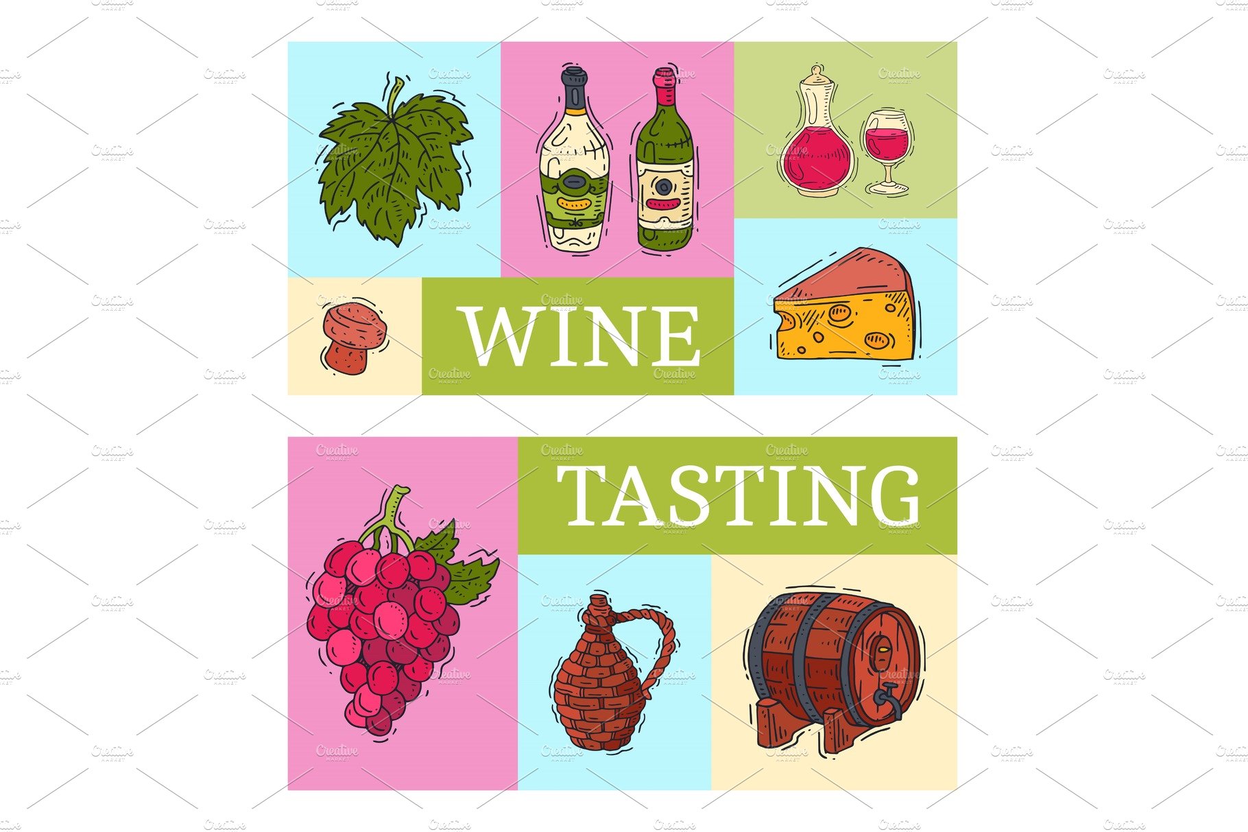 Wine taste club banner vector cover image.