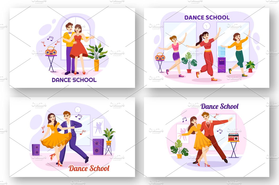14 Dance School Illustration preview image.