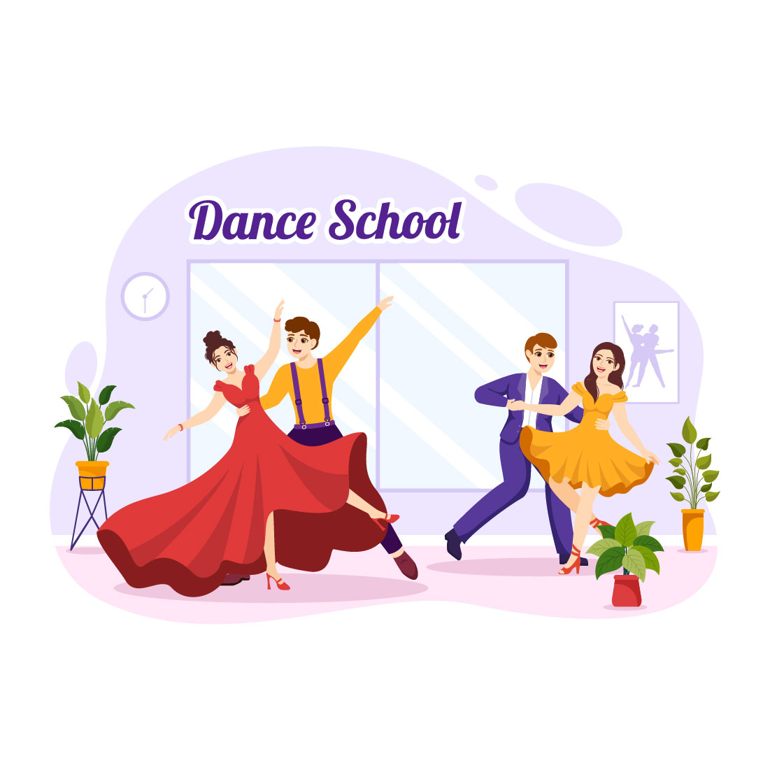 14 Dance School Illustration preview image.