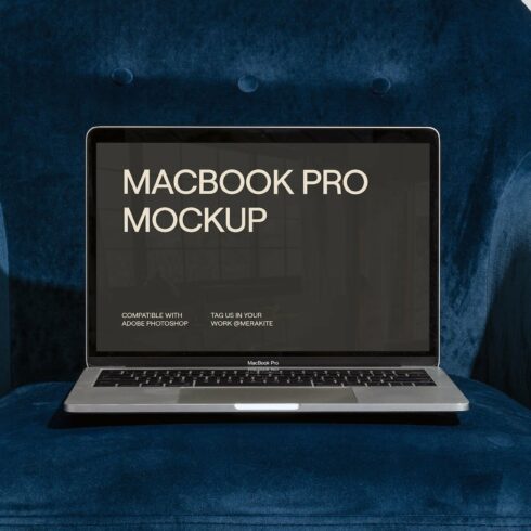 Modern MacBook Pro Laptop PSD Mockup cover image.
