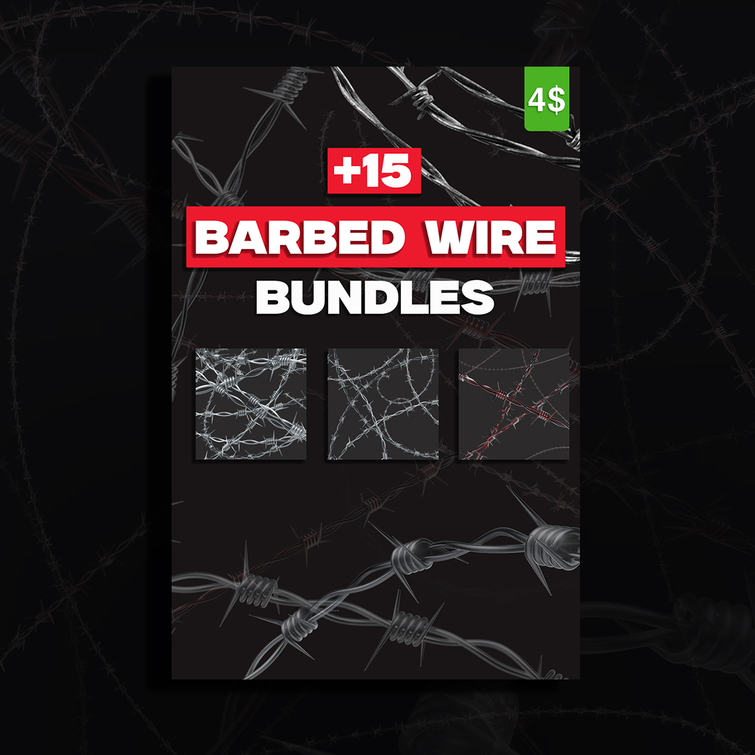 Barbed Wire Bundle - 15(PNG) Included preview image.