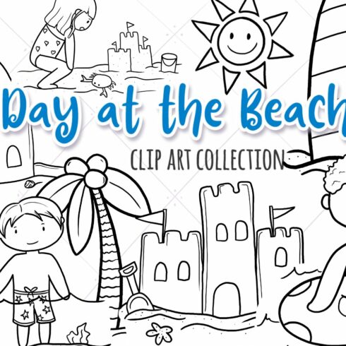 Day at the Beach Digital Stamps cover image.
