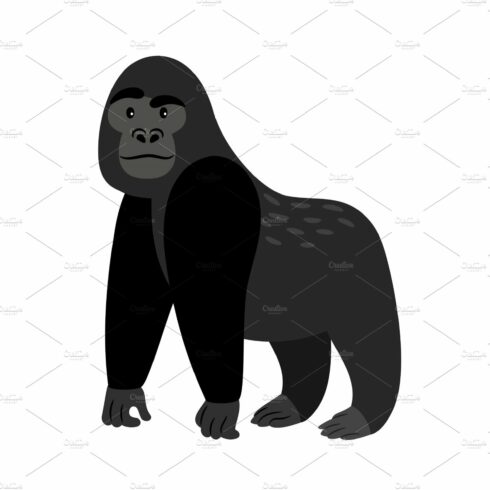 Black cartoon gorilla icon cover image.
