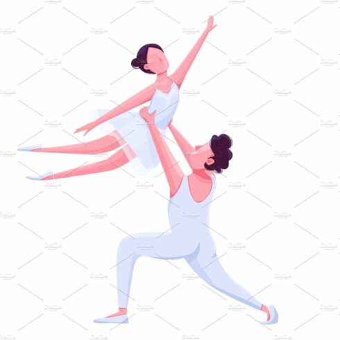 Ballet dancers couple performance cover image.
