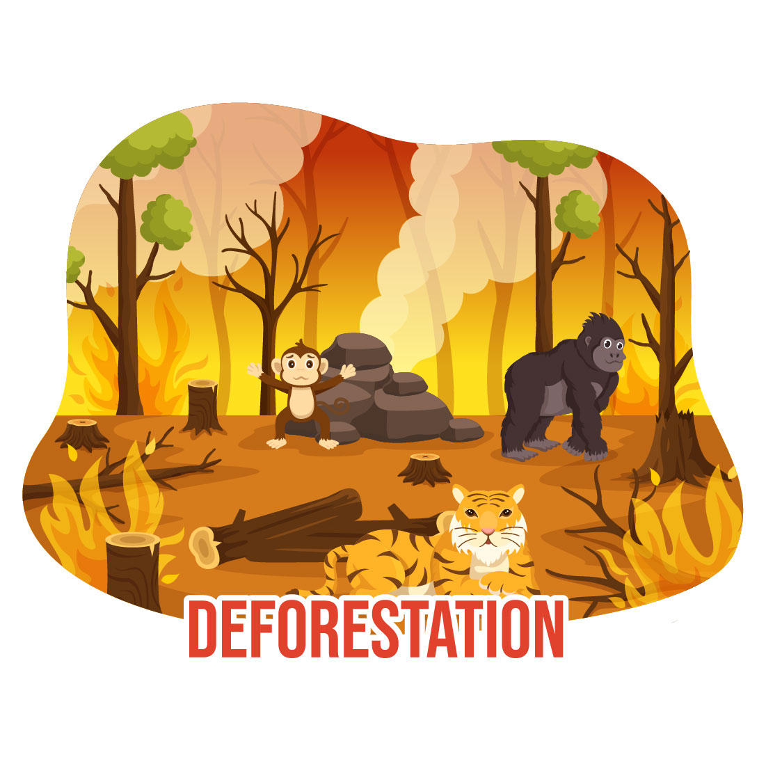 12 Deforestation Vector Illustration preview image.