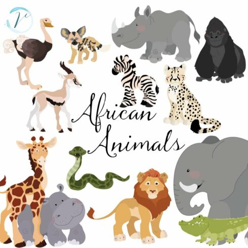 African Animals Vectors & Clipart cover image.