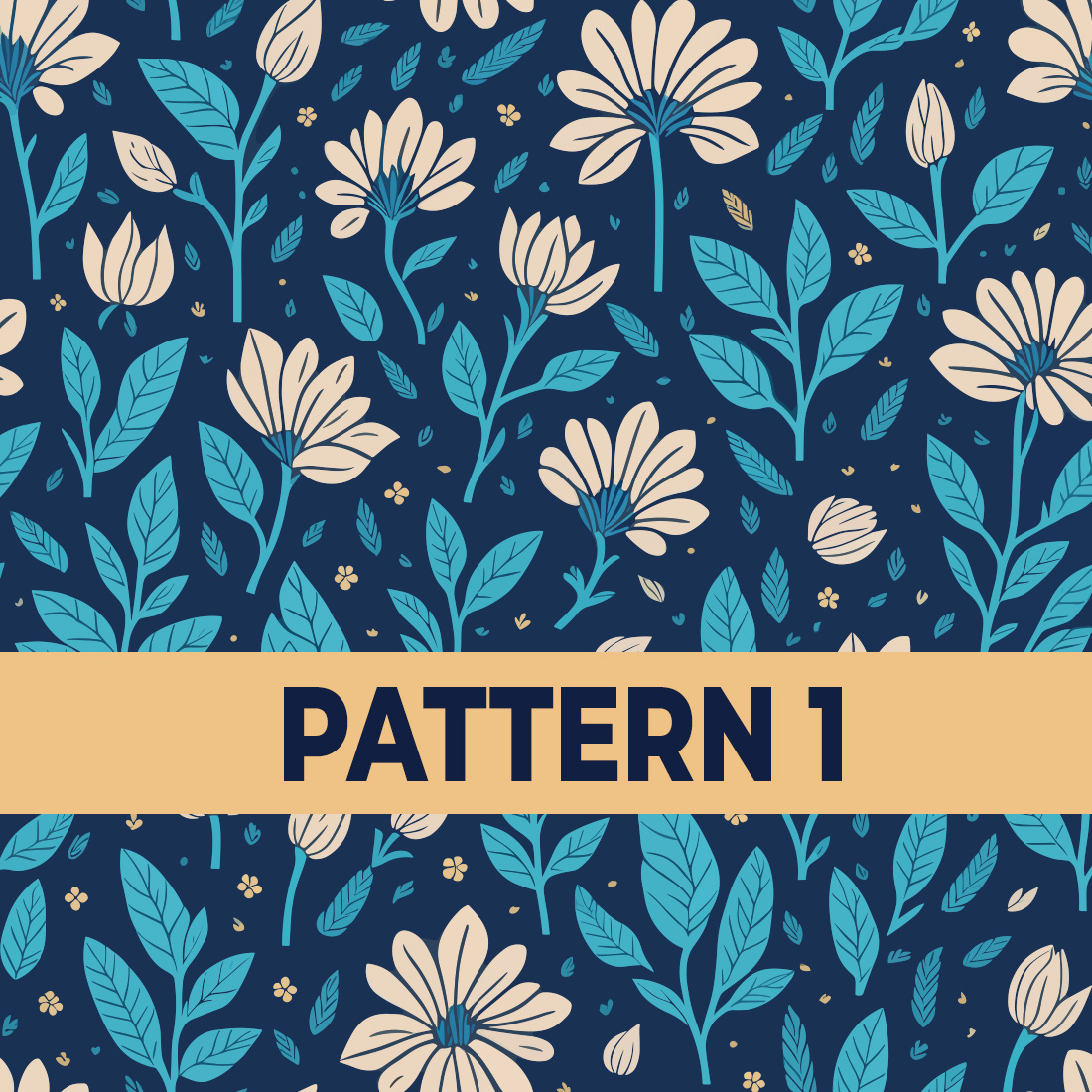 Set of Seamless Floral Patterns preview image.
