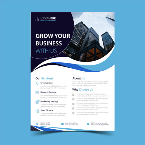 free Corporate flyer bulletin design cover image.