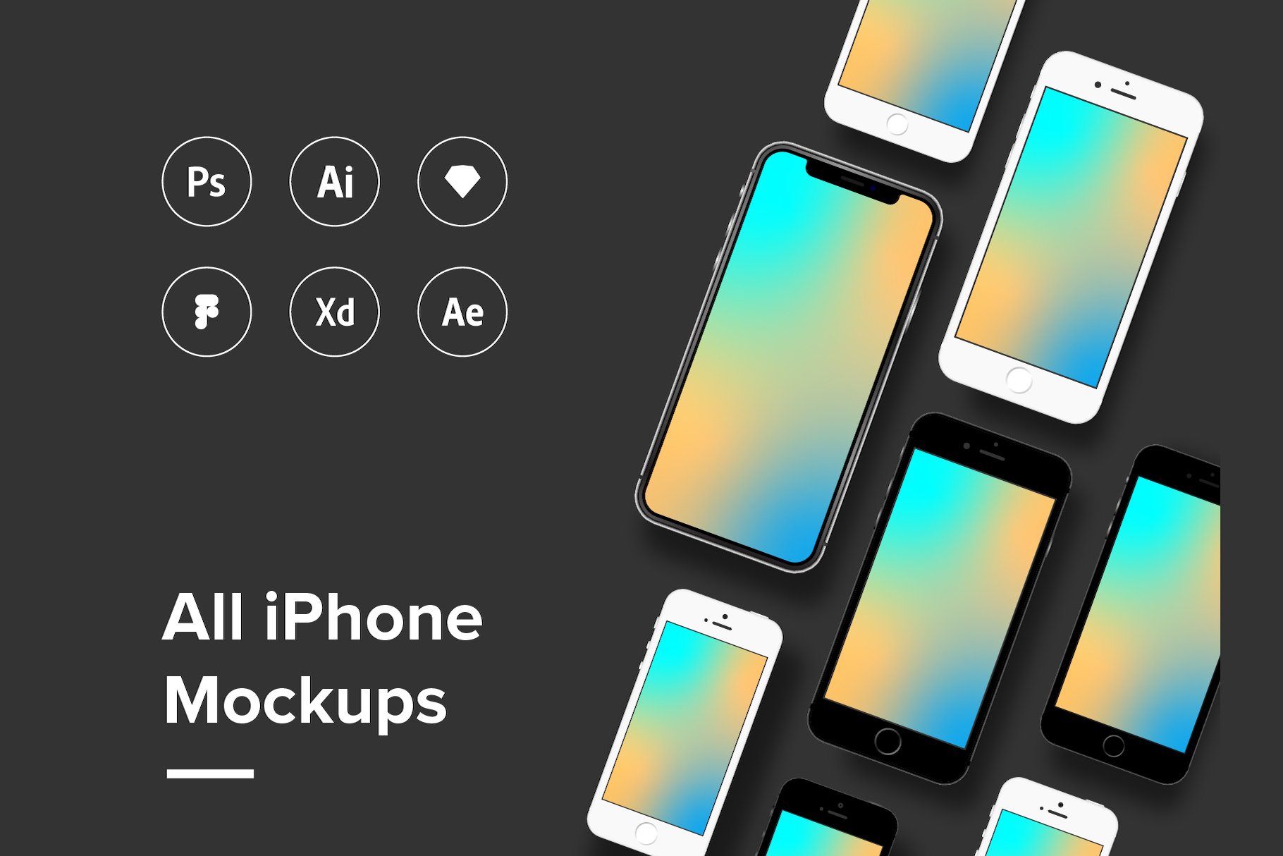 All iPhone Mockups cover image.