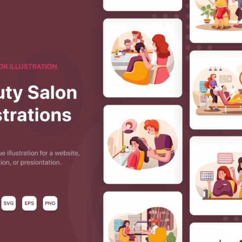M116_Beauty Salon Illustrations cover image.