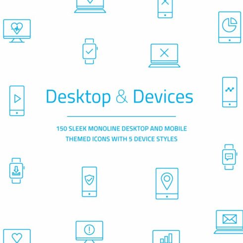 Desktop & Devices Vector Icon Set cover image.