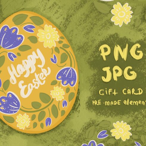 Easter egg. pencil drawing postcard cover image.