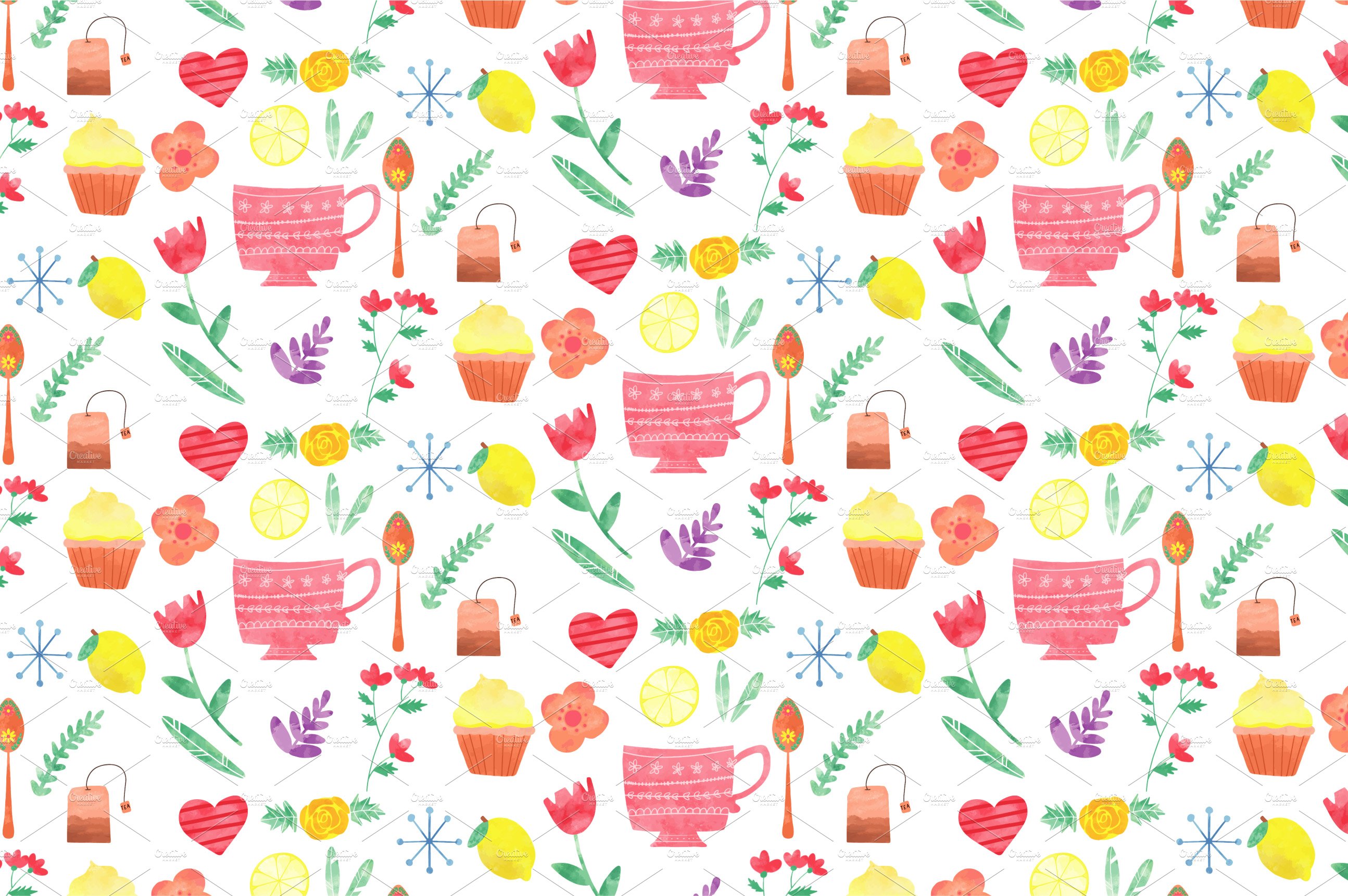 Summer Time Tea Seamless Pattern cover image.
