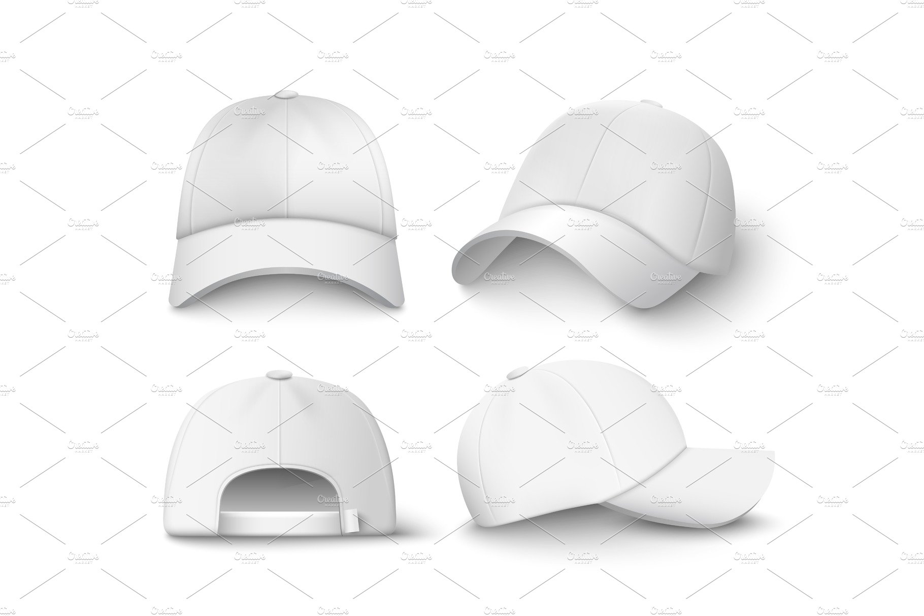 White baseball cap mockup set from cover image.