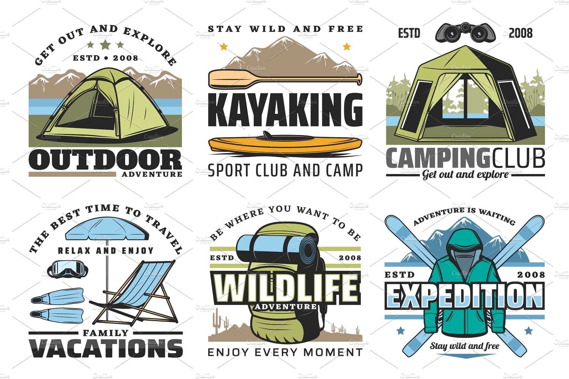 Kayaking, camping, diving, hiking cover image.