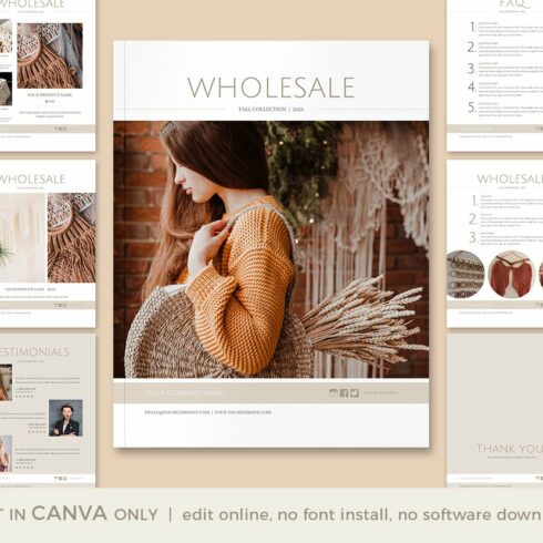 CANVA Wholesale Catalog Template cover image.
