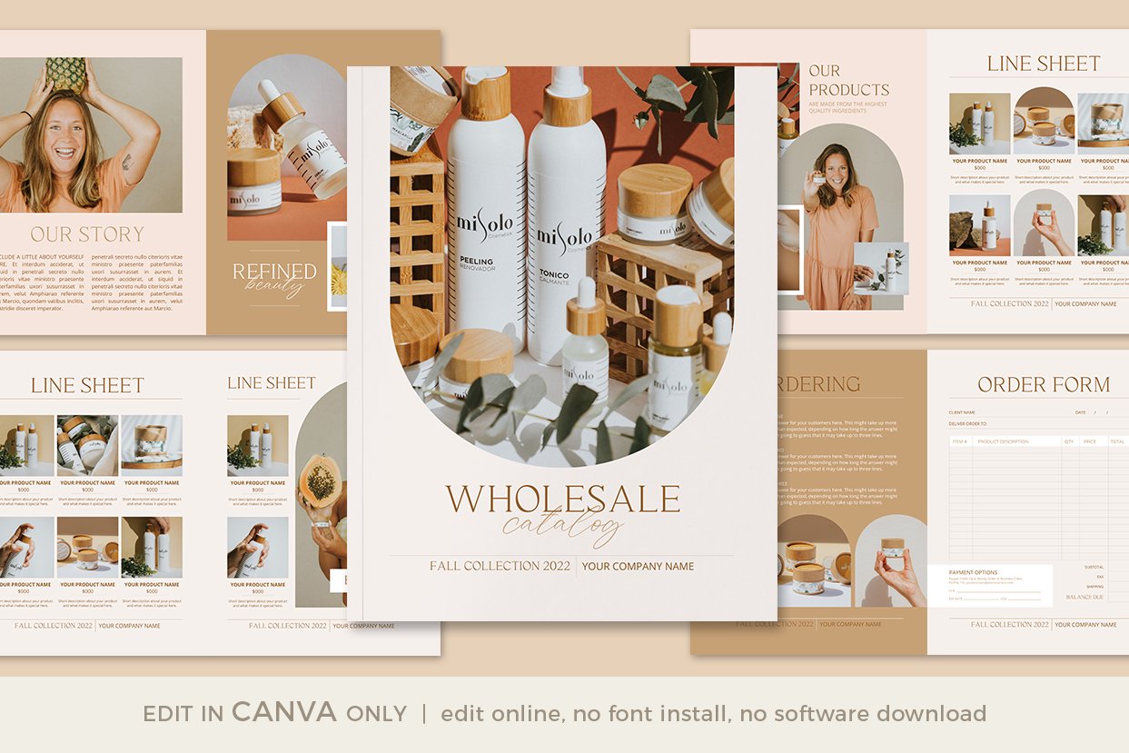 Wholesale Catalog Template CANVA cover image.