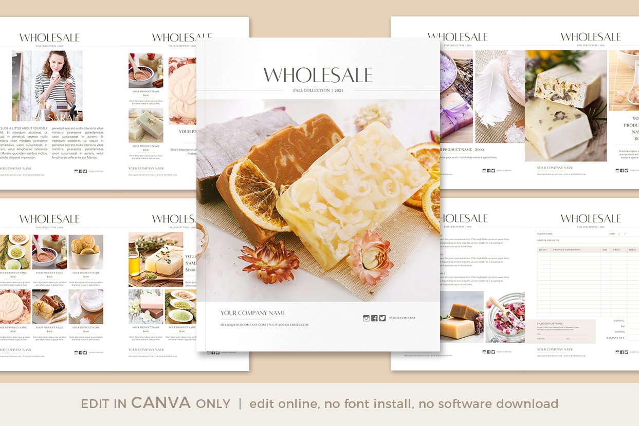 CANVA Wholesale Catalog Template cover image.