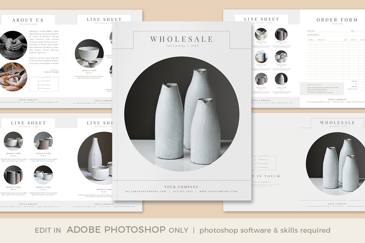 Wholesale Catalog Template PHOTOSHOP cover image.