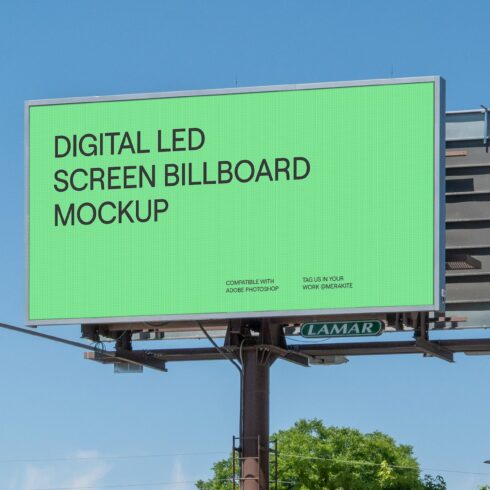 City Billboard with Trees PSD Mockup cover image.
