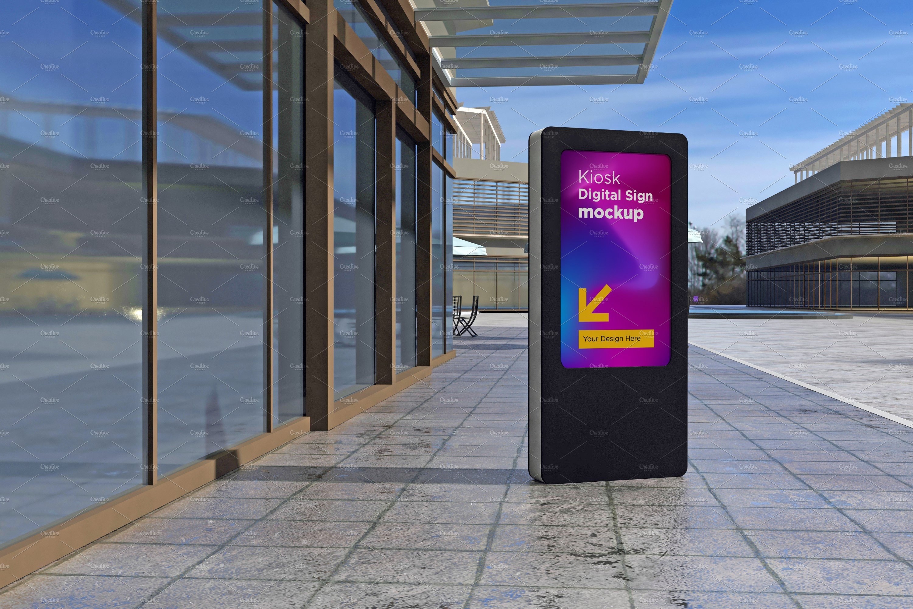 Kiosk Digital Sign Mockup cover image.