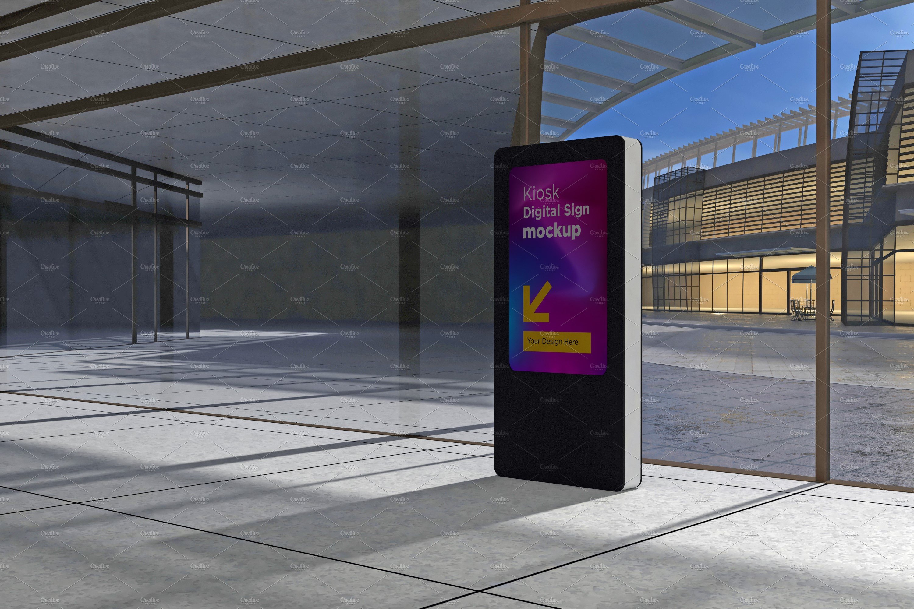 Kiosk Digital Sign Mockup cover image.