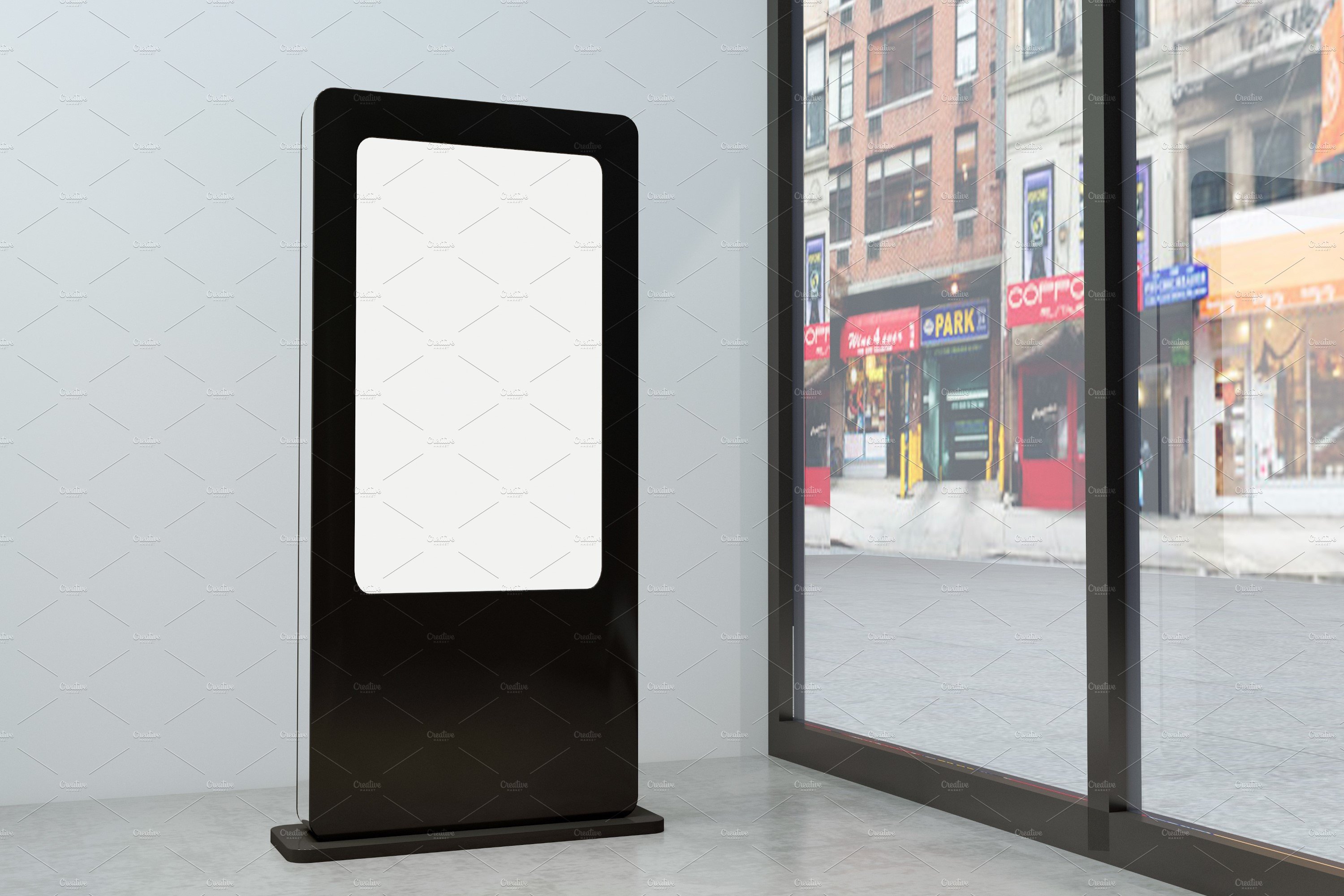 Kiosk Digital Sign Mockup preview image.