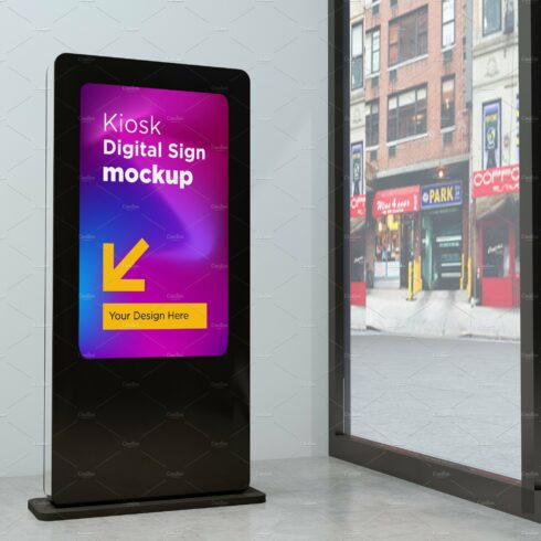 Kiosk Digital Sign Mockup cover image.