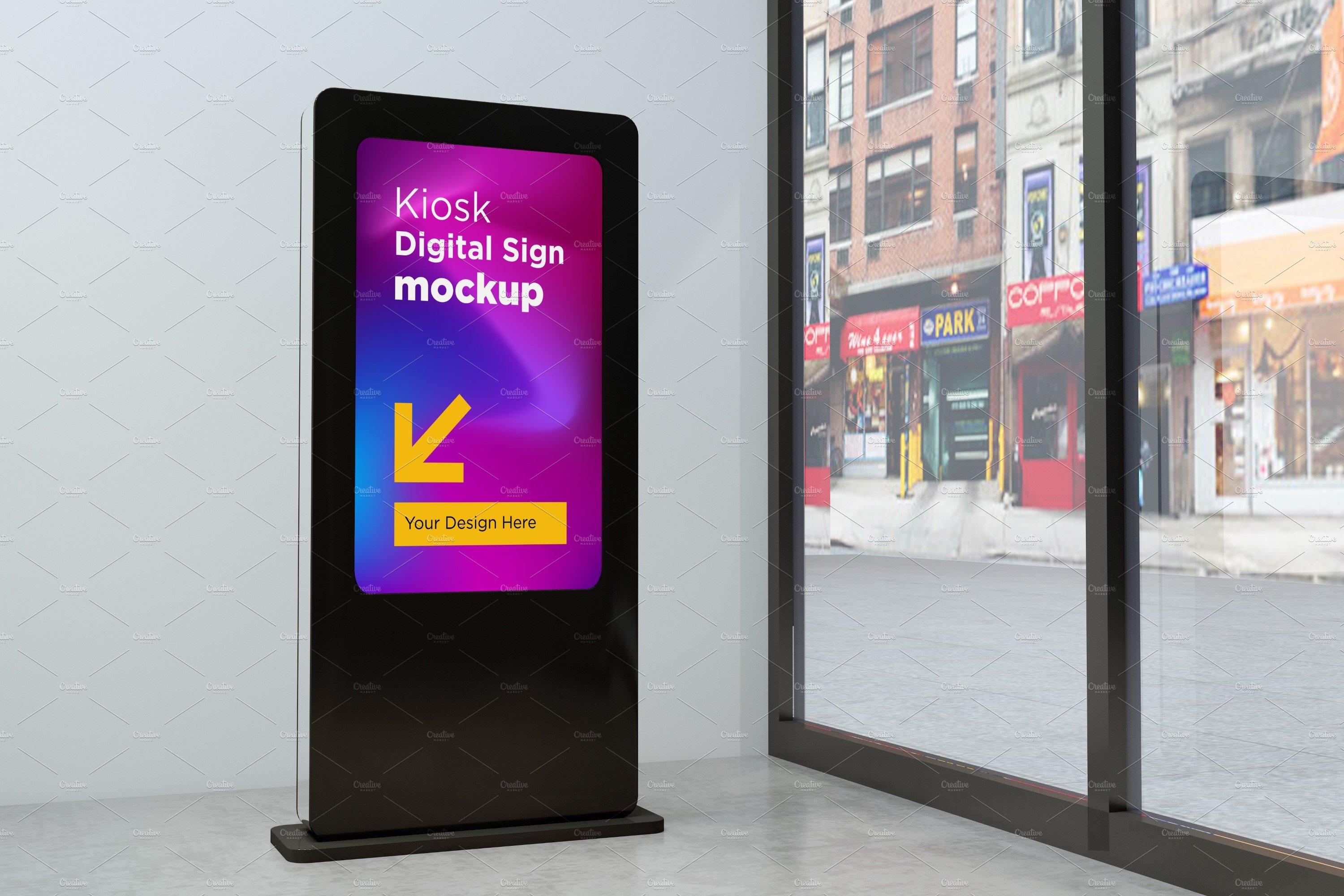 Kiosk Digital Sign Mockup cover image.