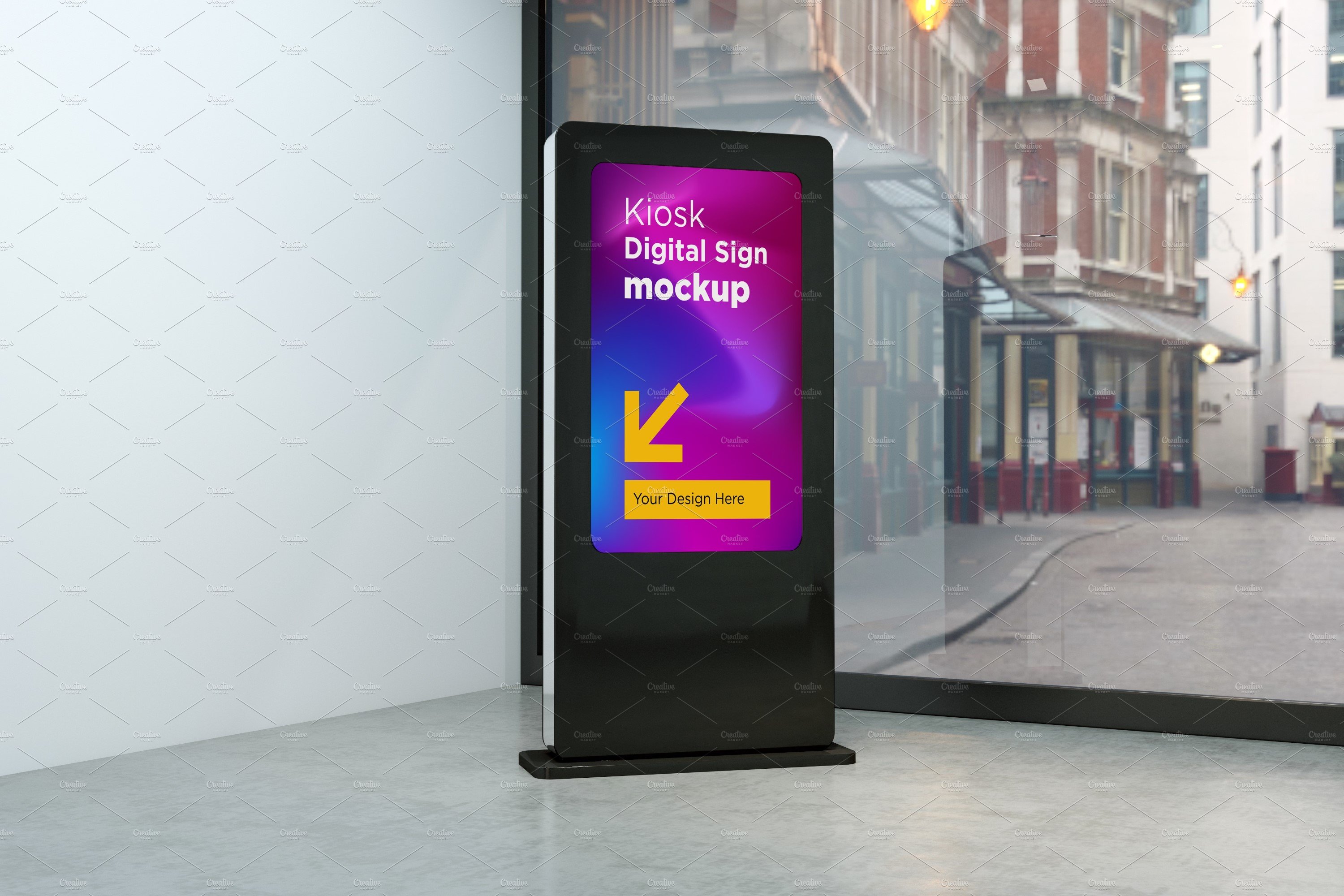 Kiosk Digital Sign Mockup cover image.