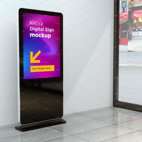 Kiosk Digital Sign Mockup cover image.