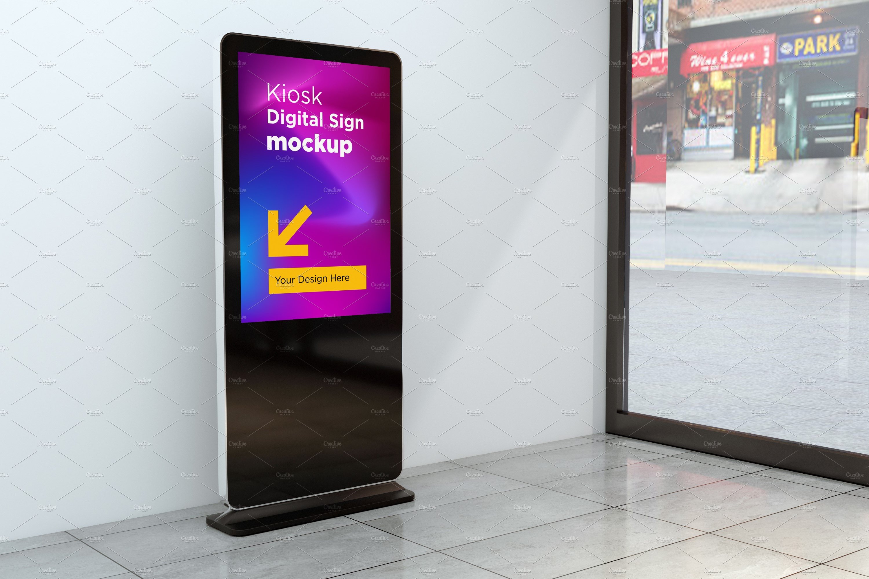 Kiosk Digital Sign Mockup cover image.