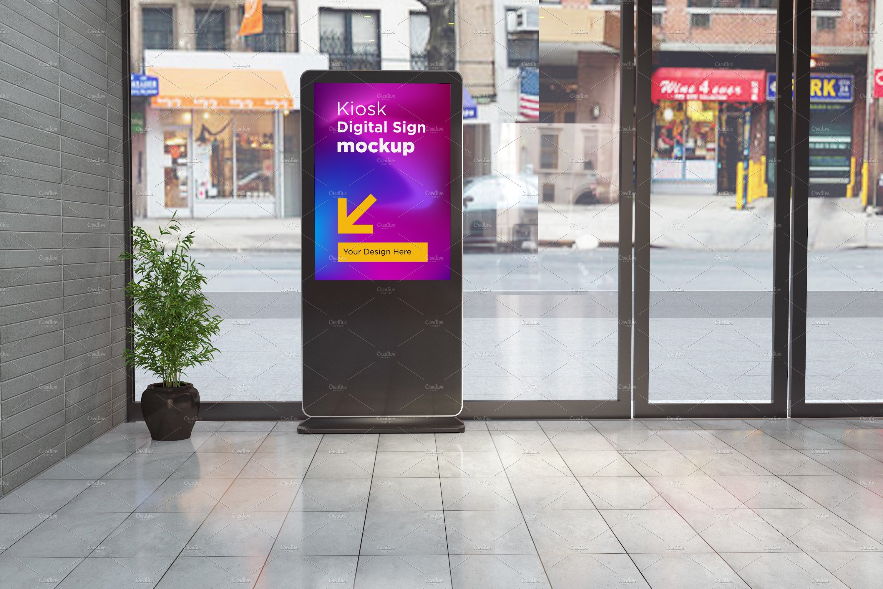 Kiosk Digital Sign Mockup cover image.