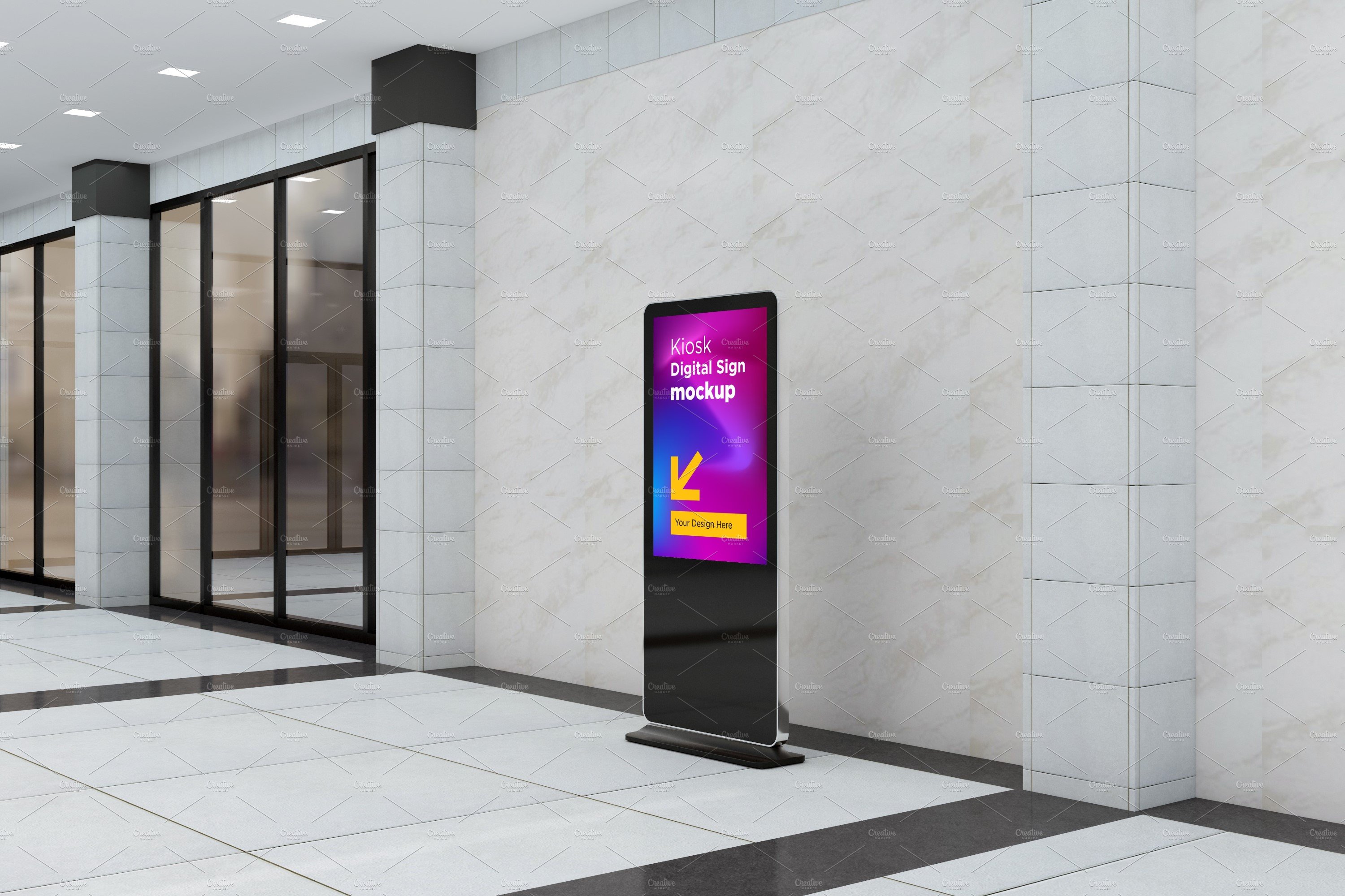 Kiosk Digital Sign Mockup cover image.