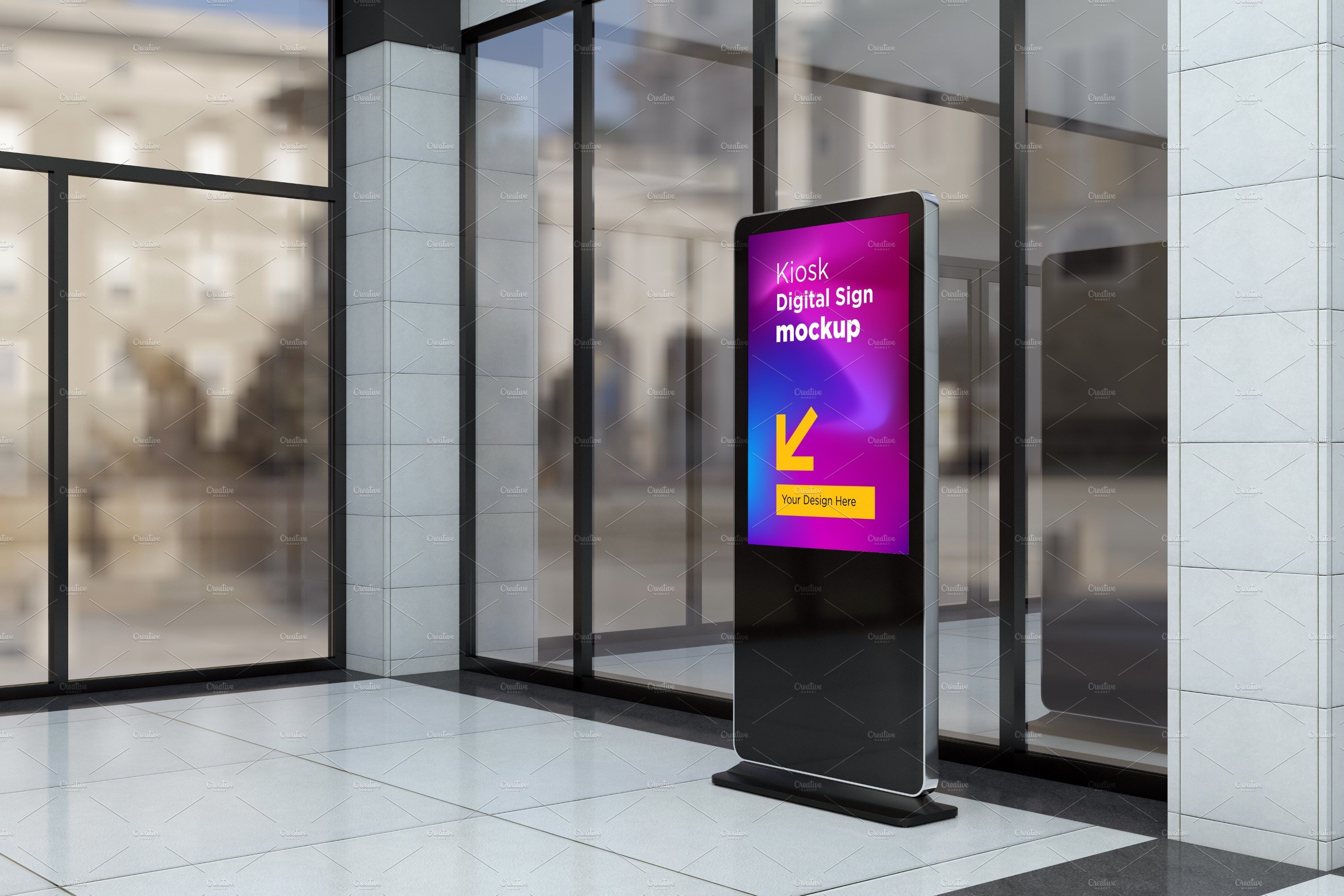 Kiosk Digital Sign Mockup cover image.