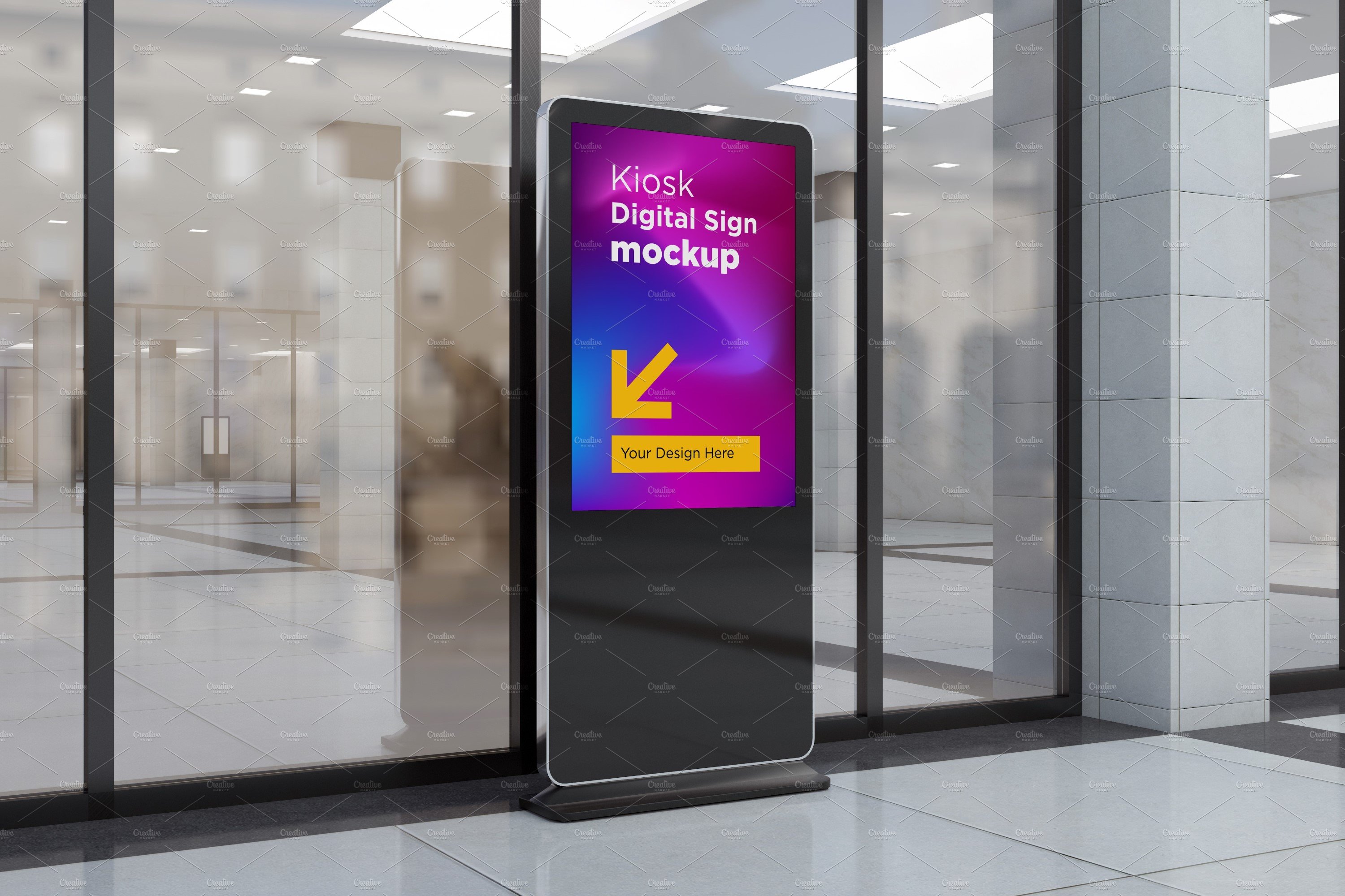 Kiosk Digital Sign Mockup cover image.