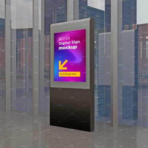 Kiosk Digital Sign Mockup cover image.