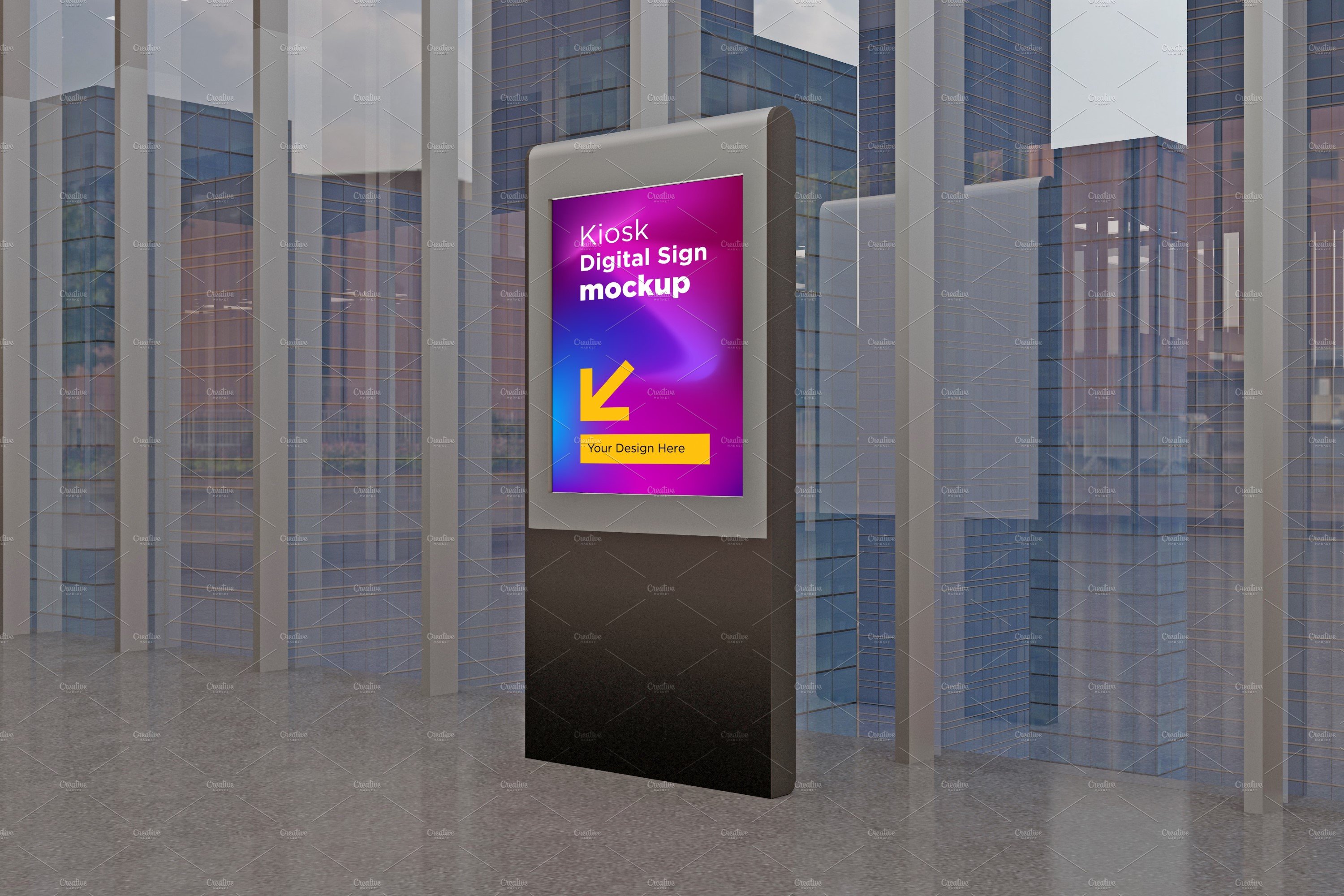 Kiosk Digital Sign Mockup cover image.