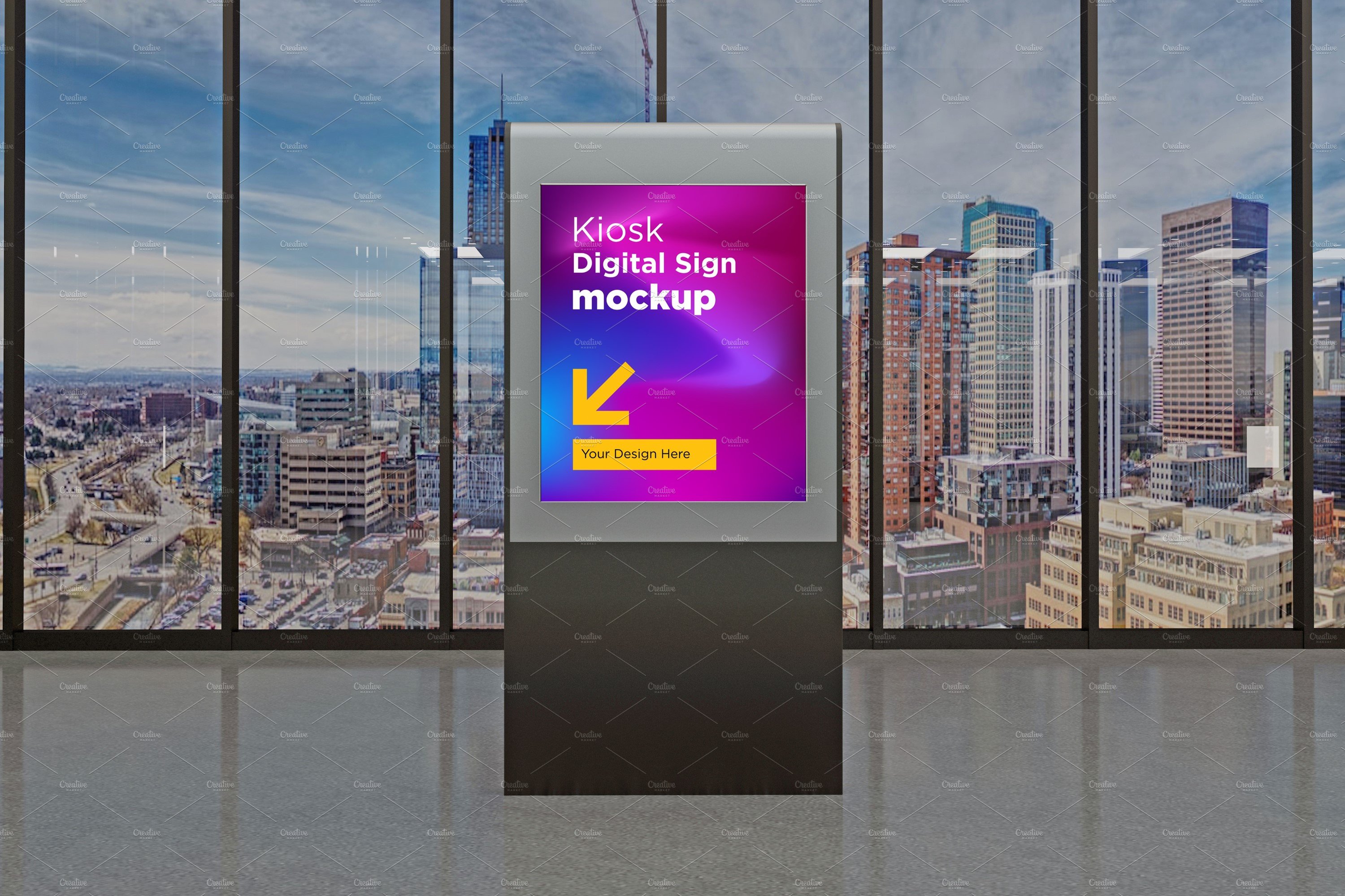 Kiosk Digital Sign Mockup cover image.